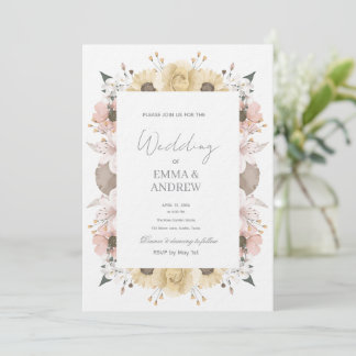 Faire-part de mariage floral – Élégant