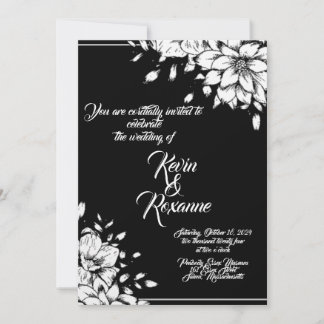 Faire-part de mariage floral élégant