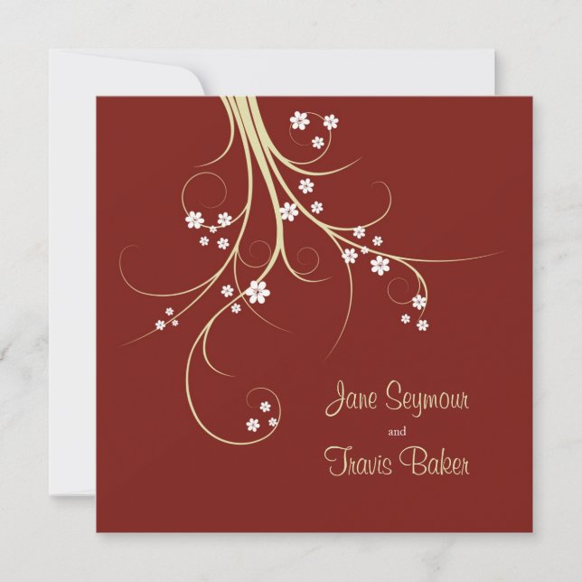 Faire-part de mariage floral - Élégant et simple (Devant)