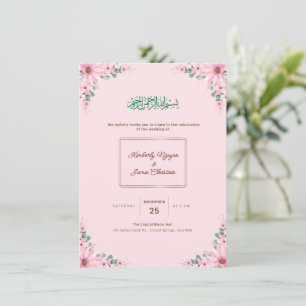 Faire-part de mariage floral élégant   Moderne et 