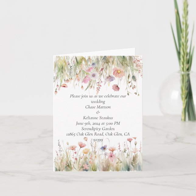 Faire-part de mariage Floral fleur sauvage (Devant)