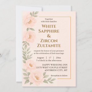 Faire-part de mariage Floral Flexible Avec Cadre O