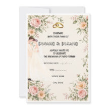 Faire-part de mariage floral Jardin Romantique