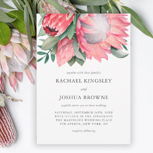Faire-part de mariage floral King Protea