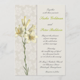 Faire-part de mariage Floral Lillies Blanches
