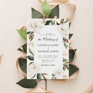 faire-part de mariage floral magnolia moderne