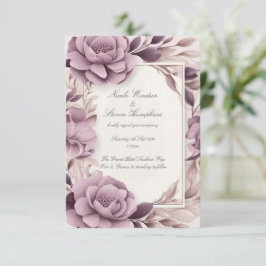Faire-part de mariage floral mauve Ensemble pour t