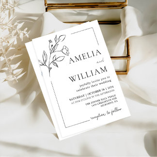 Faire-part de mariage Floral moderne minimaliste