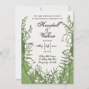 Faire-part de mariage floral Muguet 5x7