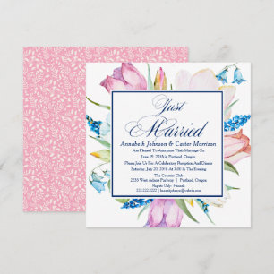 Faire-part de mariage floral "Nouvellement Mariés"