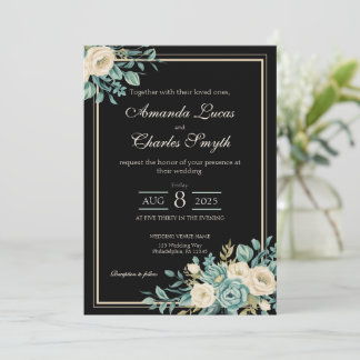 Faire-part de mariage Floral officiel