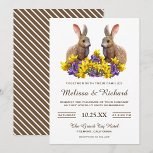 Faire-part de mariage floral printanier mignon et