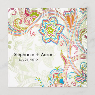 Faire-part de mariage floral rétro