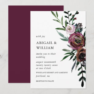 Faire-part de mariage floral romantique
