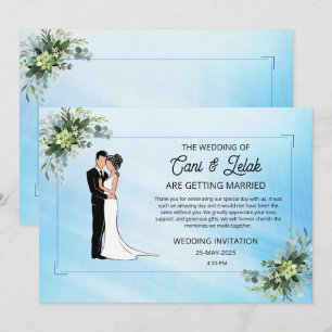 Faire-part de mariage floral romantique de marque 