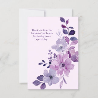 Faire-part de mariage floral romantique rose et vi