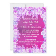 Faire-part de mariage Floral rose violet de l'aném