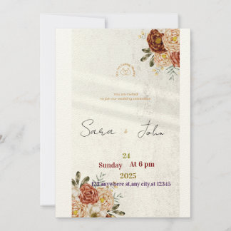 Faire-part de mariage floral rustique | Élégant st