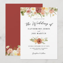 Faire-part de mariage Floral Rustique Terre