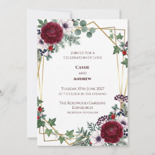 Faire-part de mariage floral séché Herbe des Pampa