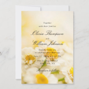 Faire-part de mariage floral Sunny Daisy Romantiqu