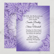 Faire-part de mariage floral teinté d'ultraviolet