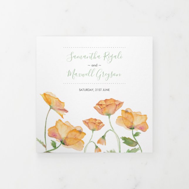 Faire-part de mariage Floral Tout en un (Protection)