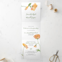 Faire-part de mariage Floral Tout en un