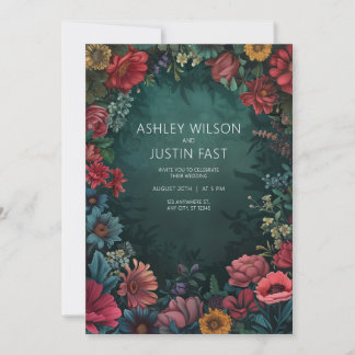Faire-part de mariage Floral turquoise