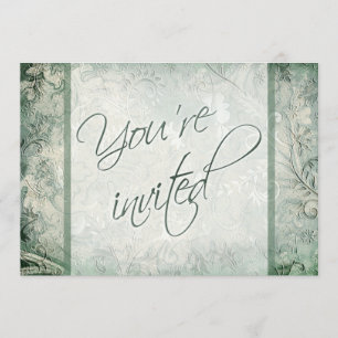 Faire-part de mariage floral vert et ivoire