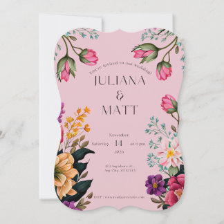 Faire-part de mariage floral vibrant