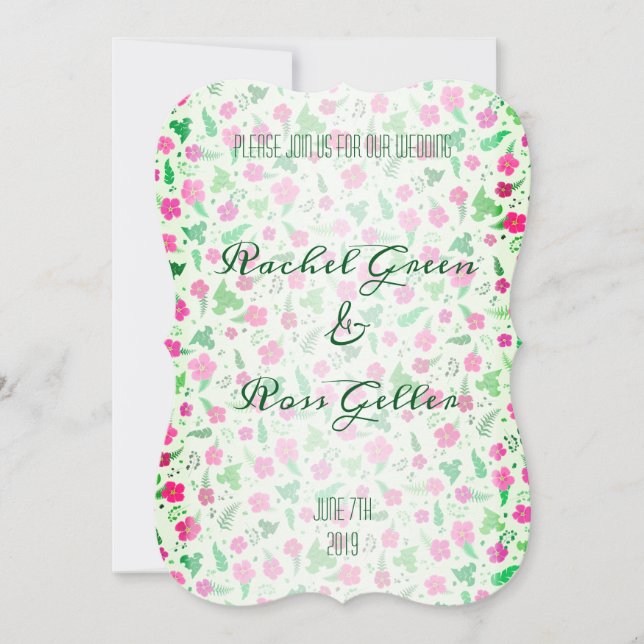 faire-part de mariage floral vintage (Devant)