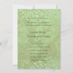 Faire-part de mariage floral Vintage Celadon