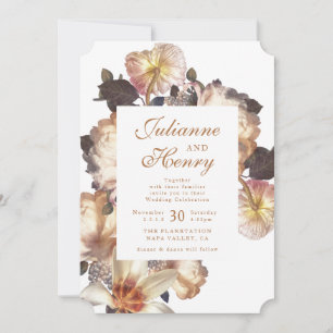 Faire-part de mariage floral Vintage romantique
