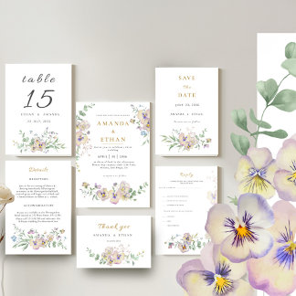 Faire-part de mariage floral Viola & Eucalyptus