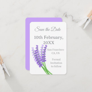 Faire-part de mariage floral violet lavande