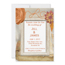 Faire-part de mariage florale automne