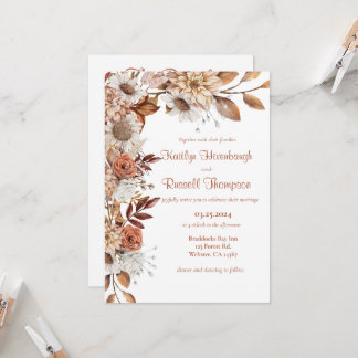 Faire-part de mariage florale automorale