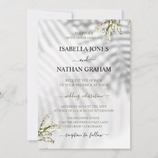Faire-part de mariage Florale Bio, Script Moderne
