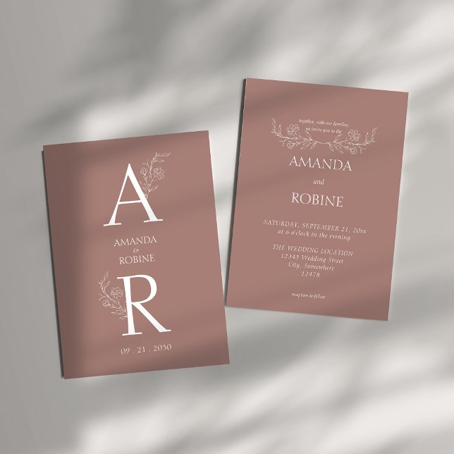 Faire-part de mariage florale classique (Créateur téléchargé)