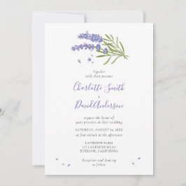Faire-part de mariage florale de lavande violette