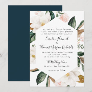 faire-part de mariage florale magnolia