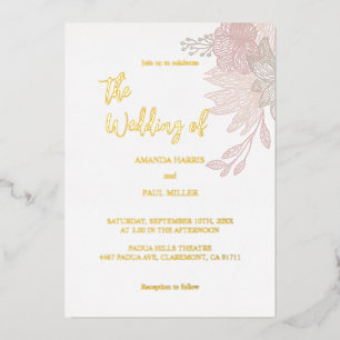 Faire-part de mariage florale minimaliste