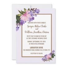 Faire-part de mariage florale rose Magnolia Lavend