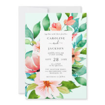 Faire-part de mariage florale tropicale