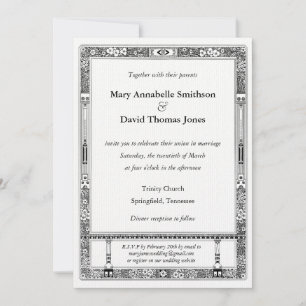 Faire-part de mariage florales RSVP avec direction