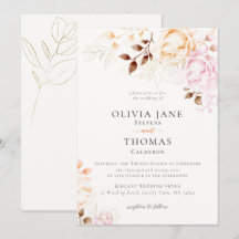 Faire-part de mariage flou orange d'automne modern
