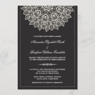 Faire-part de mariage formel de napperon de