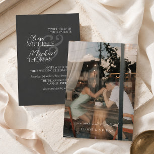 Faire-Part de Mariage Formel Élégant au Charbon
