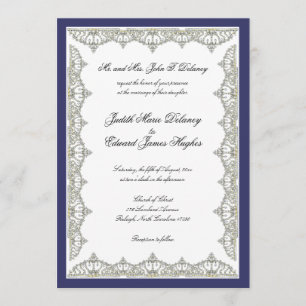 Faire-part de mariage frontalier complexe de Royal